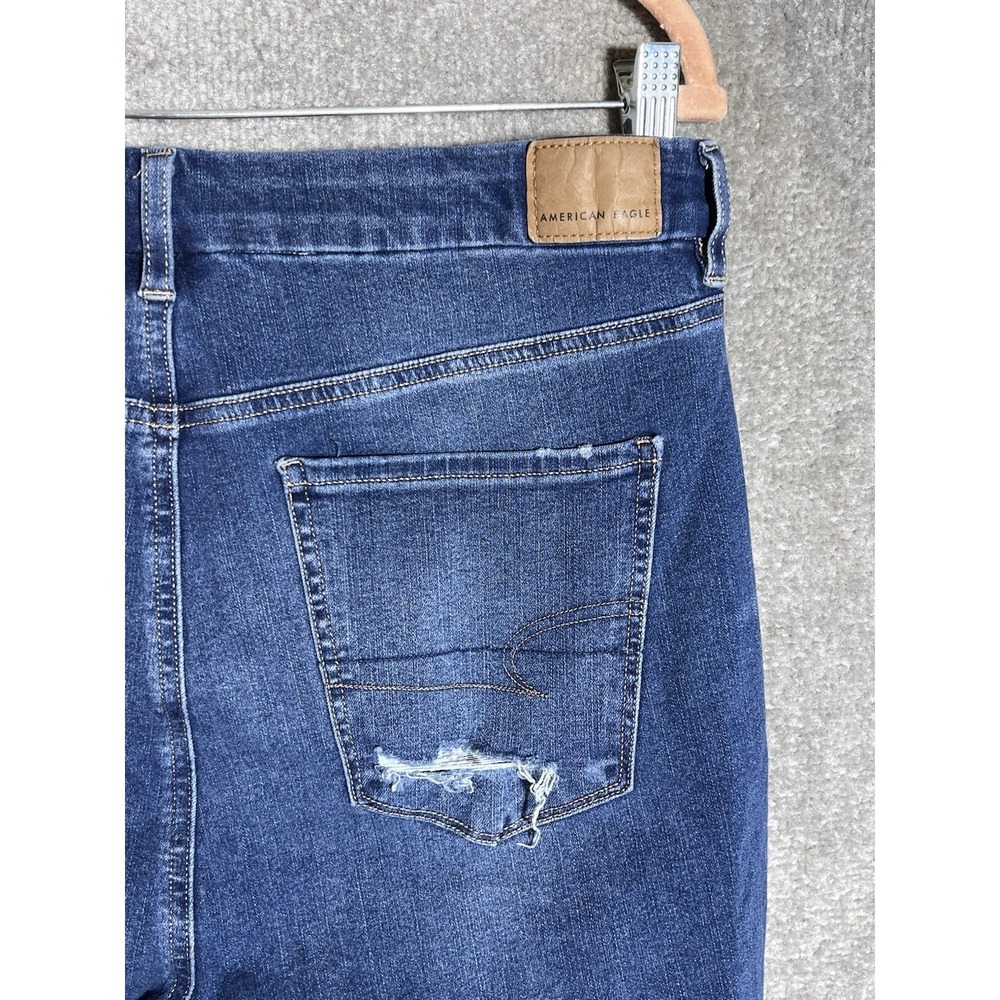 American Eagle Curvy Super Hi-Rise Jegging Dream Jeans Womens Size 14 Distressed - Picture 7 of 12